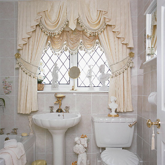 Gold bathroom | Bathroom idea | Curtains | housetohome.co.uk