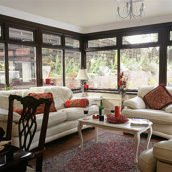 Eclectic living room conservatory