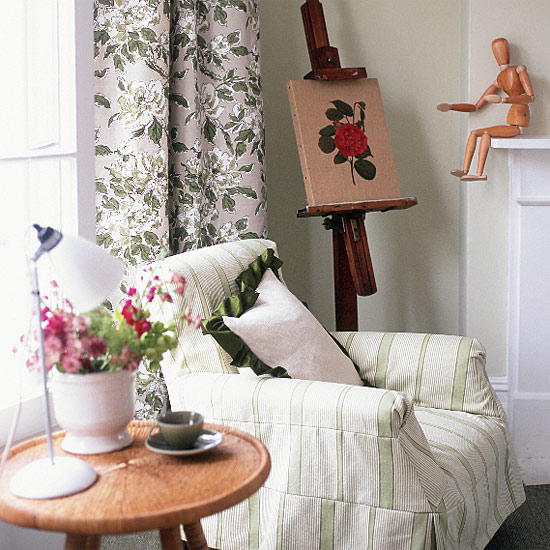 Patterned living room