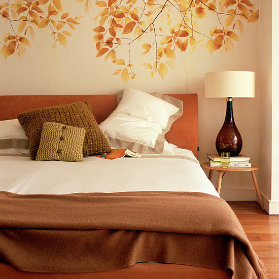 Bedroom with feature wallpaper