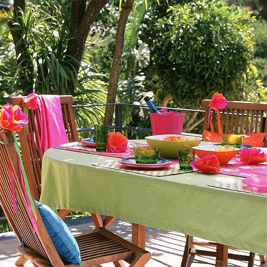 Garden furniture Colourful outdoor dining Garden design