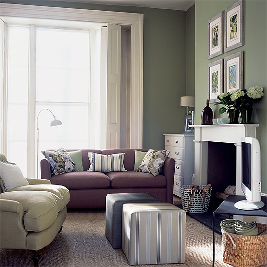 Olive Green And Grey Living Room