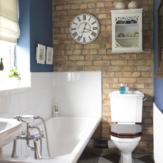 Small country bathroom Blue and white bathroom | Small bathroom design ideas | Bathroom decorating ideas | Bathroom storage | PHOTO GALLERY | Housetohome