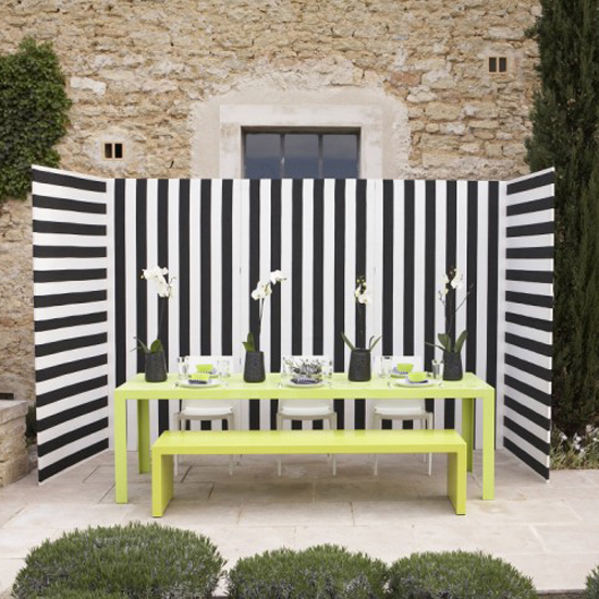 Team brights with monochrome stripes | Be inspired by acid-bright interiors | Garden ideas | PHOTO GALLERY | Housetohome