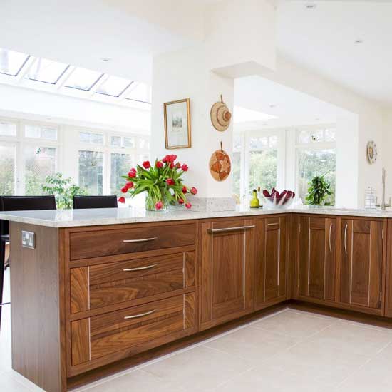 Open-plan kitchen extension Walnut kitchen | Kitchen extensions - 25 of the best | Kitchen planning | Beautiful Kitchens | PHOTO GALLERY