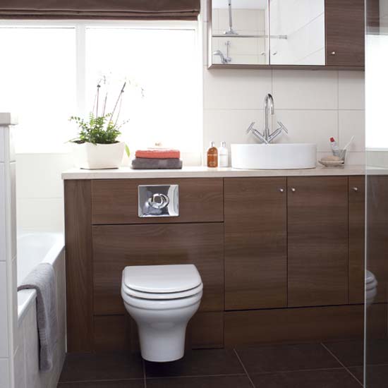 Streamlined and sleek Earthy bathroom IH image - housetohome