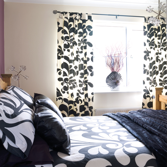 Patterned monochrome bedroom | Black and white bedroom ideas | Monochrome bedroom | PHOTO GALLERY | Housetohome.co.uk