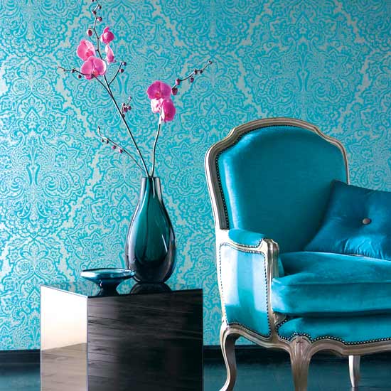 Damask wallpaper adds instant wow factor