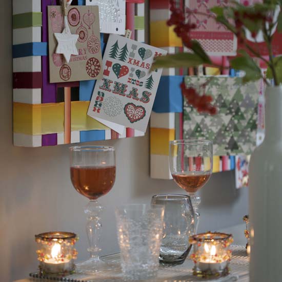 Woven-ribbon greetings card display High-impact, low-effort Christmas decorating | Christmas decorating ideas | Christmas | PHOTO GALLERY | Livingetc