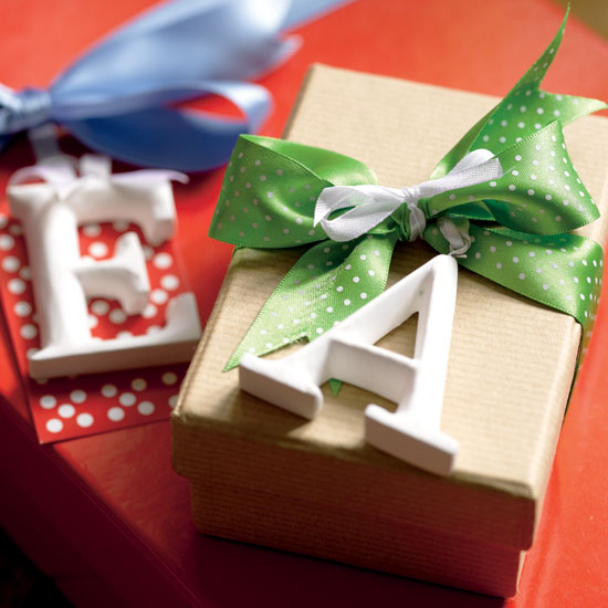 Elegant wooden letters are a smart alternative to traditional Christmas gift tags