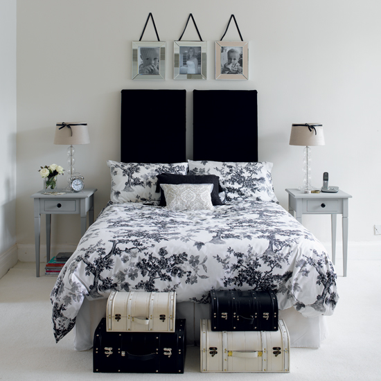 Monochrome guest bedroom | Black and white bedroom ideas | Monochrome bedroom | PHOTO GALLERY | Housetohome.co.uk