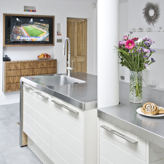 Modern metal kitchen Kitchen Kitchen ideas Image housetohome.co.uk