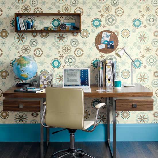 Retro walls home office Retro walls home office | Home offices | Home office ideas | Image | Housetohome