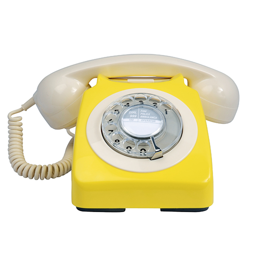 Retro yellow telephone from Heal's