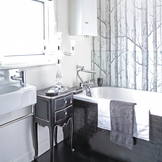 Wallpaper panels Woodland bathroom IH - housetohome