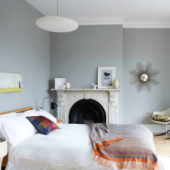 bedroom arts crafts housetohome decorating modern fireplace grey walls bedrooms gray bed light silver scheme colour paint decor soft victorian