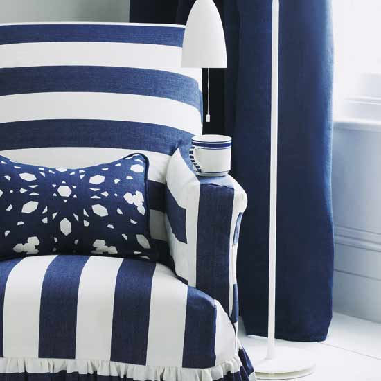 Use wide stripes | Design ideas: decorate with blue and white | Armchair | Decorating Ideas | PHOTO GALLERY | Housetohome