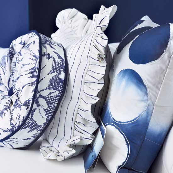 Mix and match patterns | Design ideas: decorate with blue and white | Cushions | Decorating Ideas | PHOTO GALLERY | Housetohome.co.uk