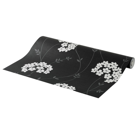 Floral monochrome wallpaper from Focus Bedroom wallpapers | Wallpapers | Decorating ideas | PHOTO GALLERY | Housetohome.co.uk