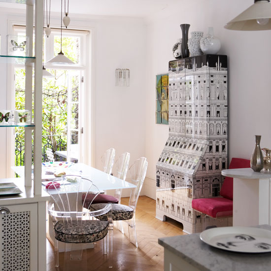 Monochrome dining room White dining room | Lulu Guinness | Victorian terrace | Decorating ideas | PHOTO GALLERY | Housetohome.co.uk