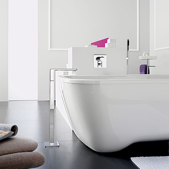 Accessorise with bold brassware Statement bathroom taps | Bathroom ideas | Bathroom designs | Bathroom design | PHOTO GALLERY | housetohome.co.uk