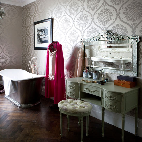 Add personal pieces Bathroom with dressing table | Bathroom ideas | Bathroom designs | Bathroom design | PHOTO GALLERY | housetohome.co.uk