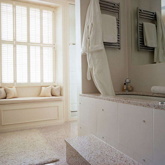 Make use of a wall-mounted radiator Bathroom radiator | Bathroom ideas | Bathroom designs | Bathroom design | PHOTO GALLERY | housetohome.co.uk