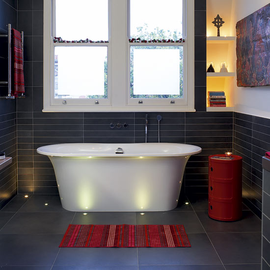 Add drama to your bathroom with spotlights