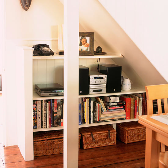 Shelves Under Stairs