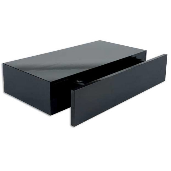 Floating Drawer Shelf in High Gloss Black from Homebase | Floating shelves - 10 of the best | Shelves | Storage | PHOTO GALLERY