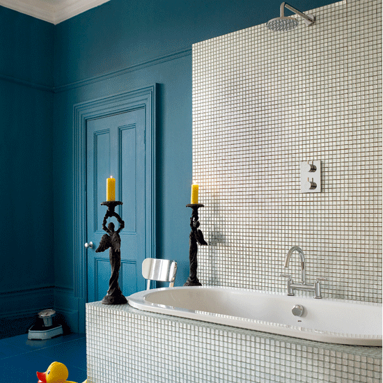 Blue and white bathroom  Bathroom decorating ideas  image 