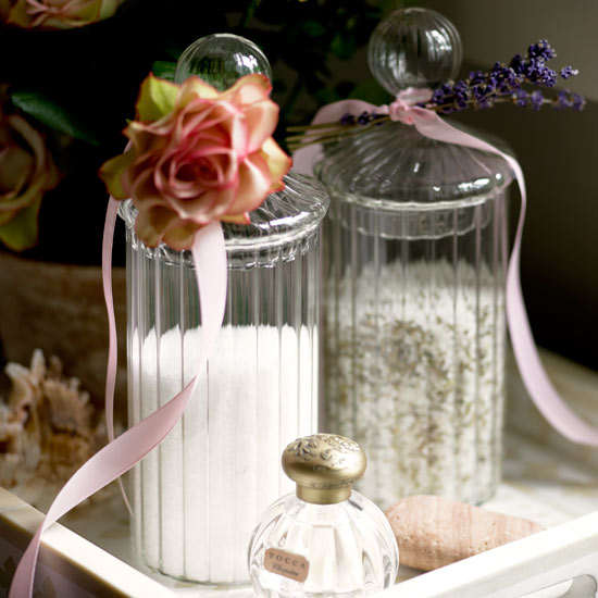 Collect pretty storage jars sBathroom storage ideas | Bathroom designs | Bathroom design ideas | PHOTO GALLERY | Housetohome.co.uk