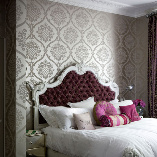 Metallic bedroom wallpaper | Bedroom wallpaper ideas | Bedroom decorating ideas | PHOTO GALLERY | Housetohome.co.uk