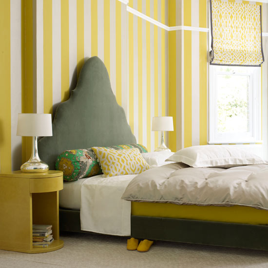 Striped bedroom wallpaper | Bedroom wallpaper ideas | Bedroom decorating ideas | PHOTO GALLERY | Housetohome.co.uk