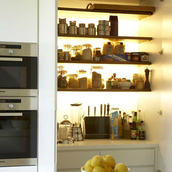 Backlit shelves | Small kitchen design | PHOTO GALLERY | Beautiful Kitchens | Housetohome.co.uk