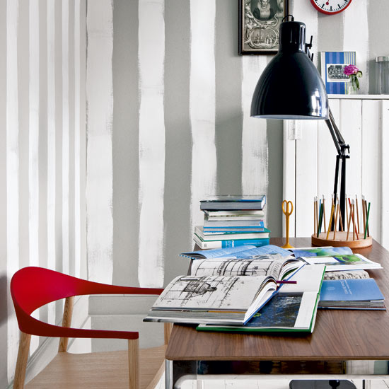 Decorating with bold stripes Home office | Decorating ideas | PHOTO GALLERY | Housetohome.co.uk