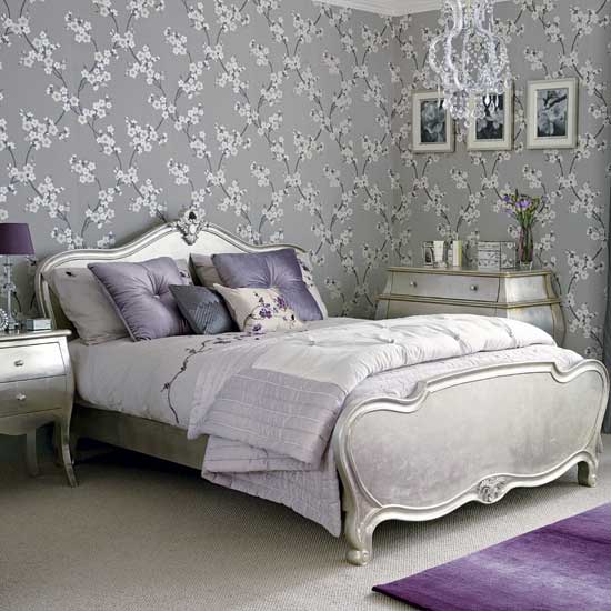 Silver and plum bedroom hotel style | Bedroom ideas | PHOTO GALLERY | Ideal Home