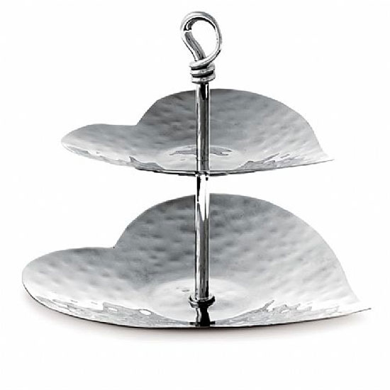 Silver plated heart cake stand from Silver Leaf Wine Gifts