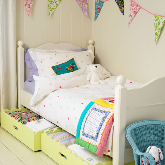 Opt for under bed storage | Children's colourful bedroom | Children's room storage ideas | Childrens bedroom | Storage | PHOTO GALLERY | Housetohome