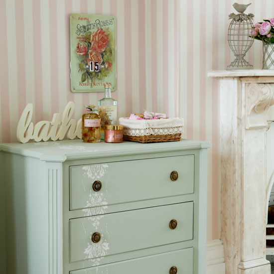 Stencilled bathroom cabinet | Bathrooms | Design ideas | Image | Housetohome