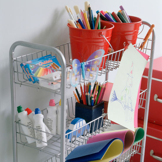 Designate areas for different activities | Children's stationary storage | Children's room storage ideas | Childrens bedroom | Storage | PHOTO GALLERY | Housetohome