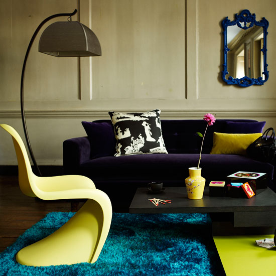 Contemporary living room with lime green accents | Modern living rooms | Contemporary living rooms | PHOTO GALLERY | Housetohome.co.uk