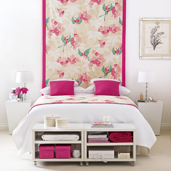 Pink and white bedroom | Decorating ideas | Wall hanging | housetohome ...