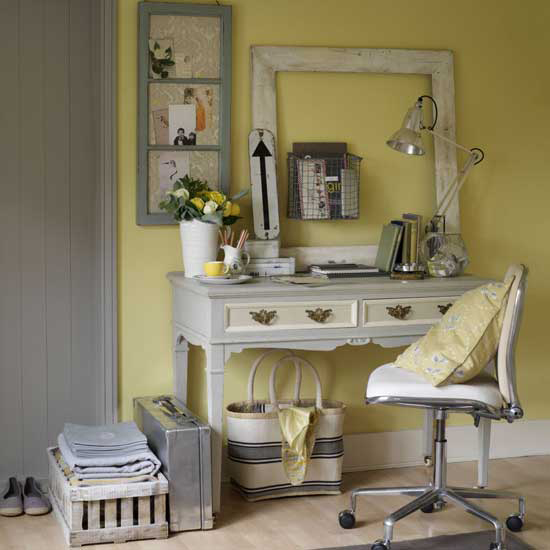 Yellow country-style home office | Country-style home offices | home office | country-style decorating | image | housetohome.co.uk