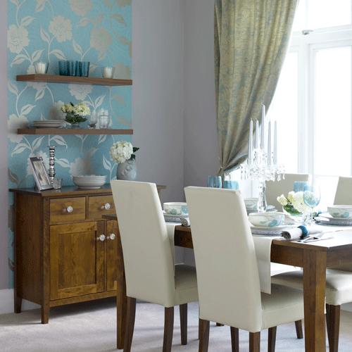 Dining room dresser Dining room dresser | Wallpaper ideas | Dining room furniture | Dining table | Dining chairs | Patterned wallpaper | PHOTO GALLERY | Housetohome.co.uk