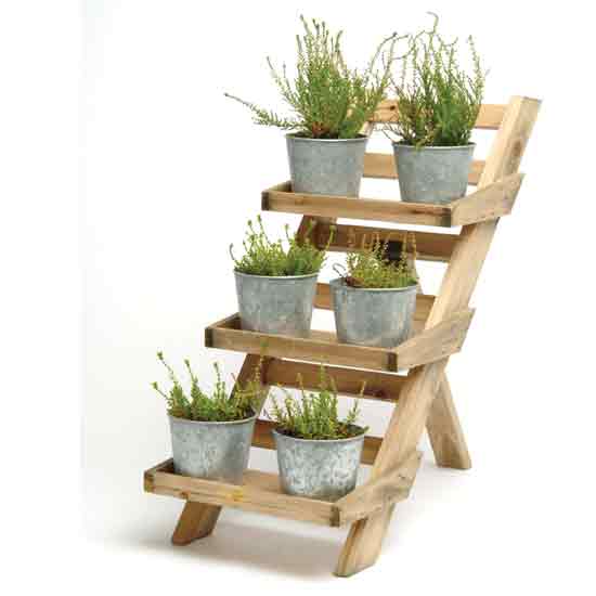 Wooden 3 tier pot stand from Garden Trading | Outdoor pots | Plant ...