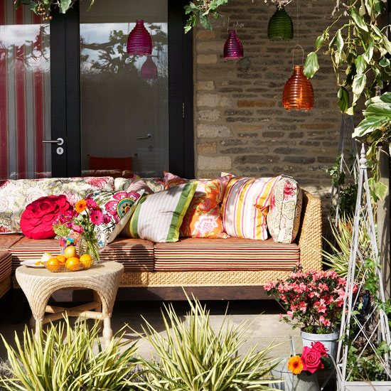 colourful garden seats
