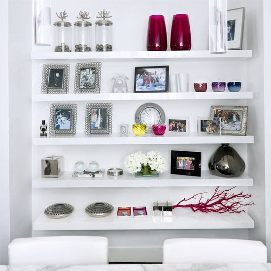 White dining room storage Dining room designs Shelves housetohome