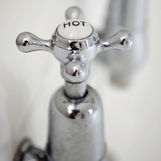 Begin by unscrewing the top plate of the tap - often marked H or C