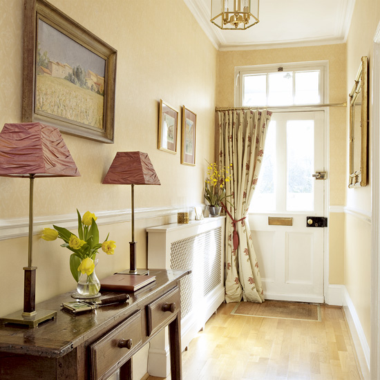 Warm wood hallway